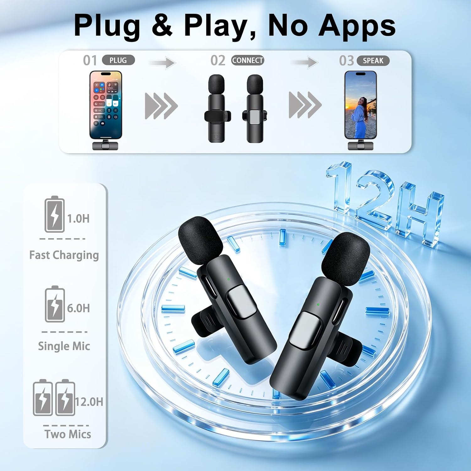 Thumbnail 4 de Uewpv wireless lavalier microphone set with two mics