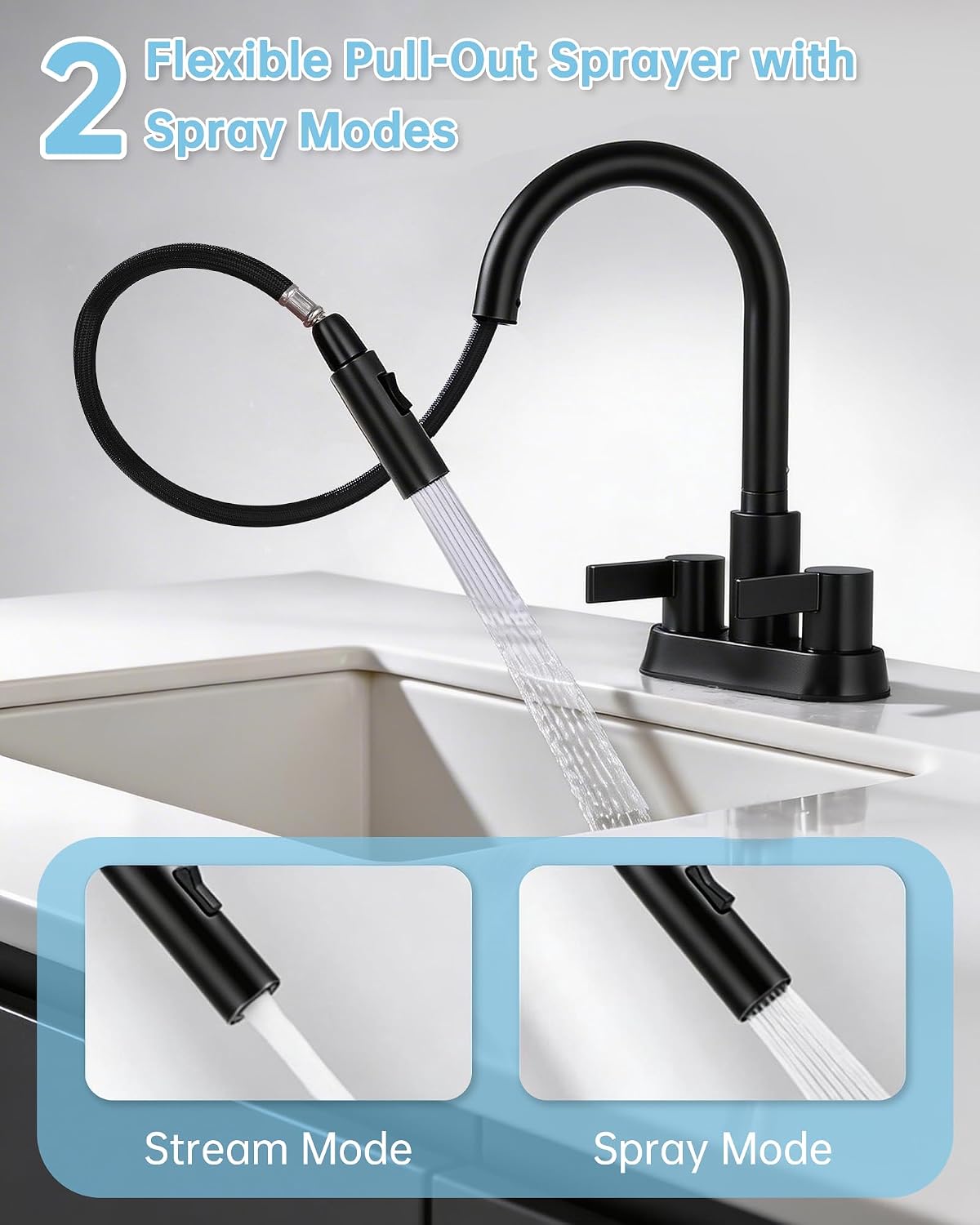 Detalle 2 de Rzoeox bathroom faucet, 304 stainless steel