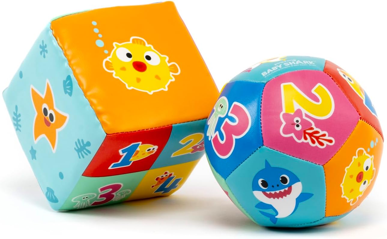Detalle de Set Baby Shark palla e cubo ultra soft 10 cm