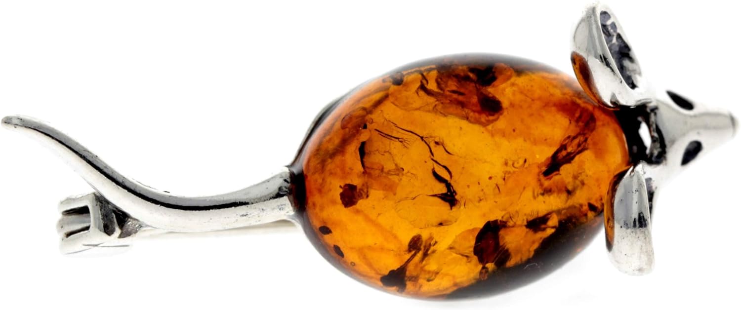 Thumbnail 4 de Broche en argent sterling 925 et ambre véritable de la Baltique 4107