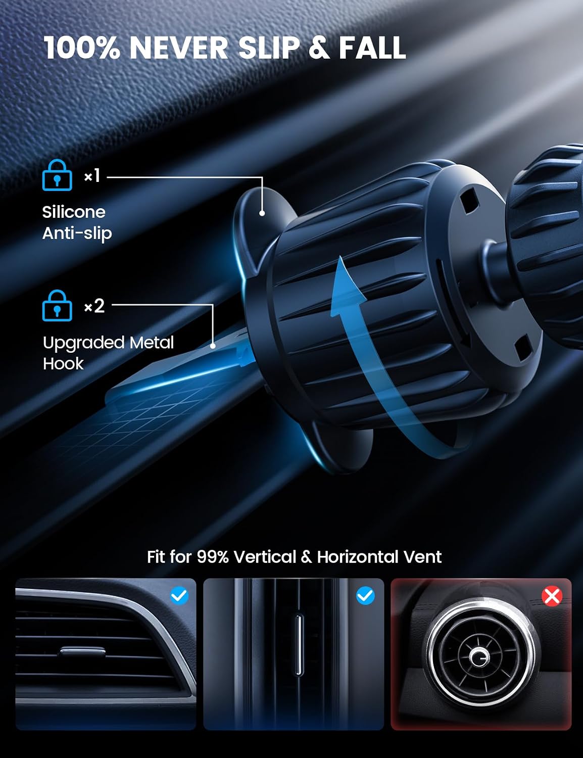 Detalle 1 de Lamicall OL-Z9T9-C78W MagSafe-autolader met 15W laden en ventilatieroosterbevestiging