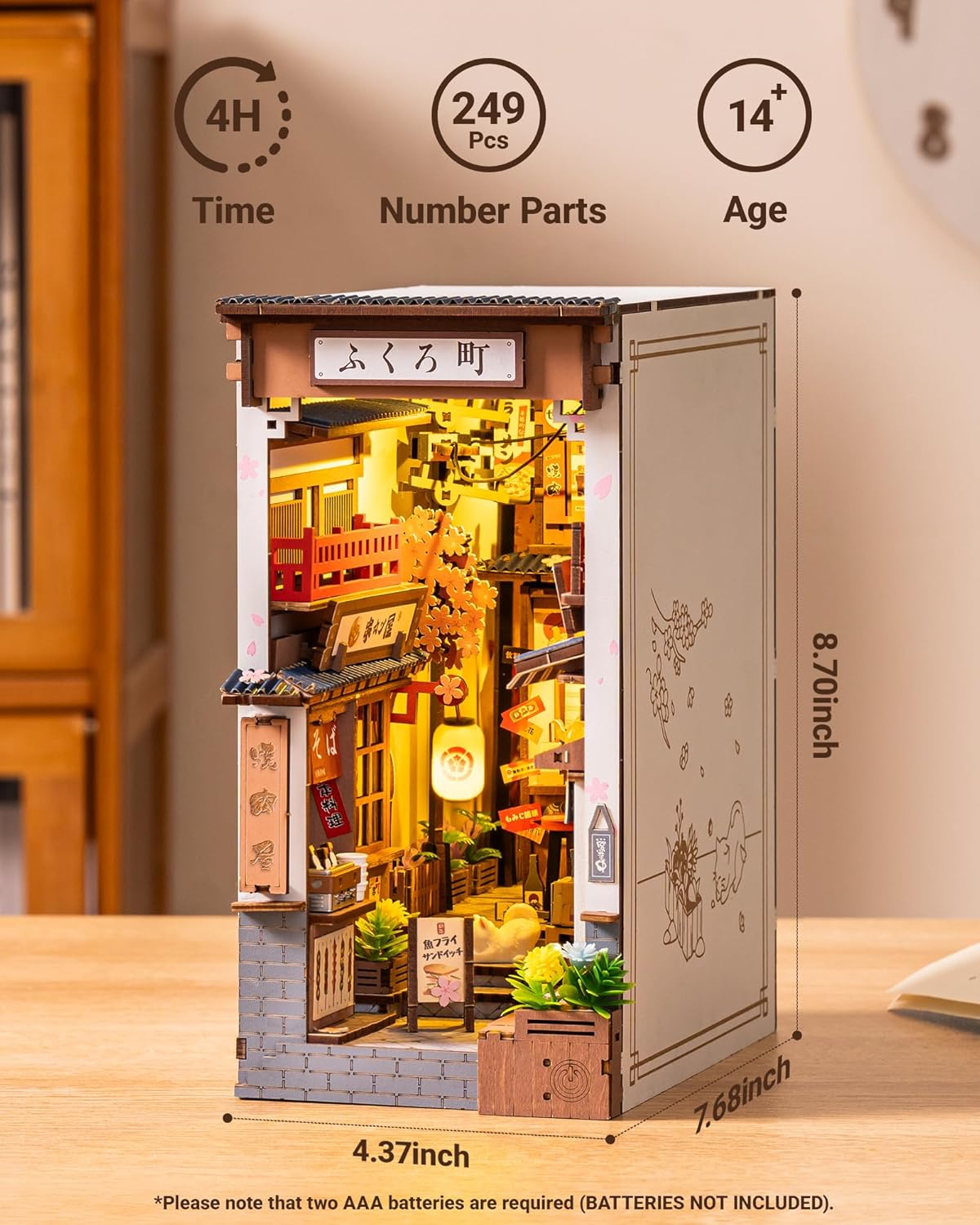 Thumbnail 4 de ROBOTIME Book Nook Japan Sakura Wine Alley: diorama in legno con montaggio senza colla