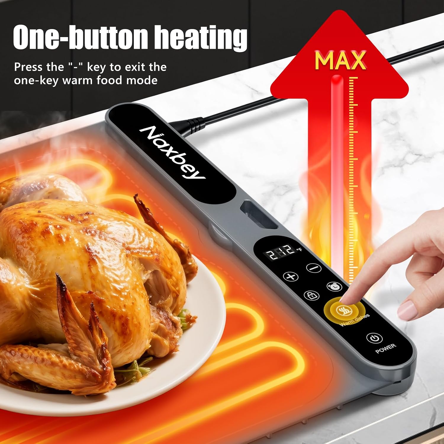 Detalle 2 de NAXBEY Food Warming Mat, 23.6 x 15 in