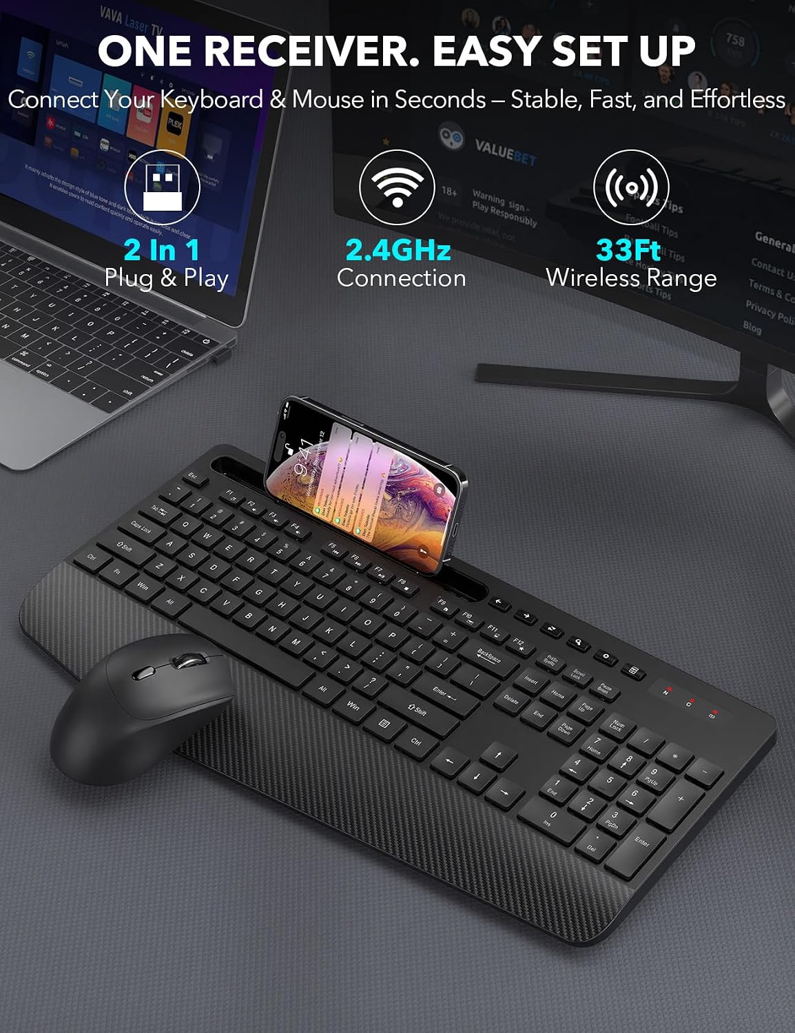 Thumbnail 3 de Trueque Wireless Keyboard Mouse Combo 2.4GHz
