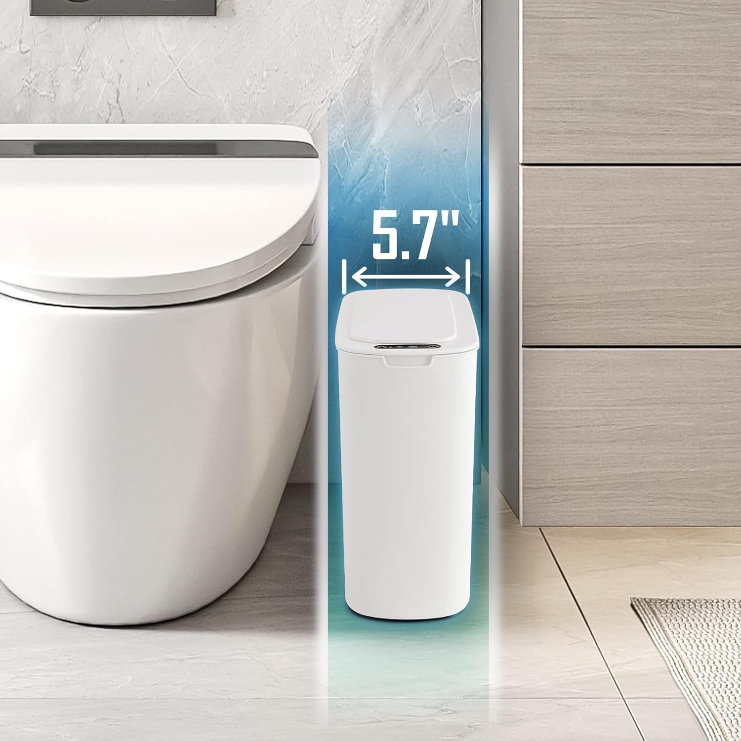 Thumbnail 6 de Cesun 2.6-Gallon Automatic Bathroom Trash Can with Motion Sensor, White