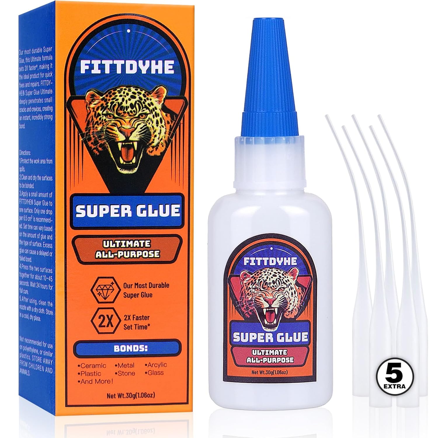 Detalle de FITTDYHE 30g Clear Super Glue, Fast-Drying Waterproof Liquid Adhesive