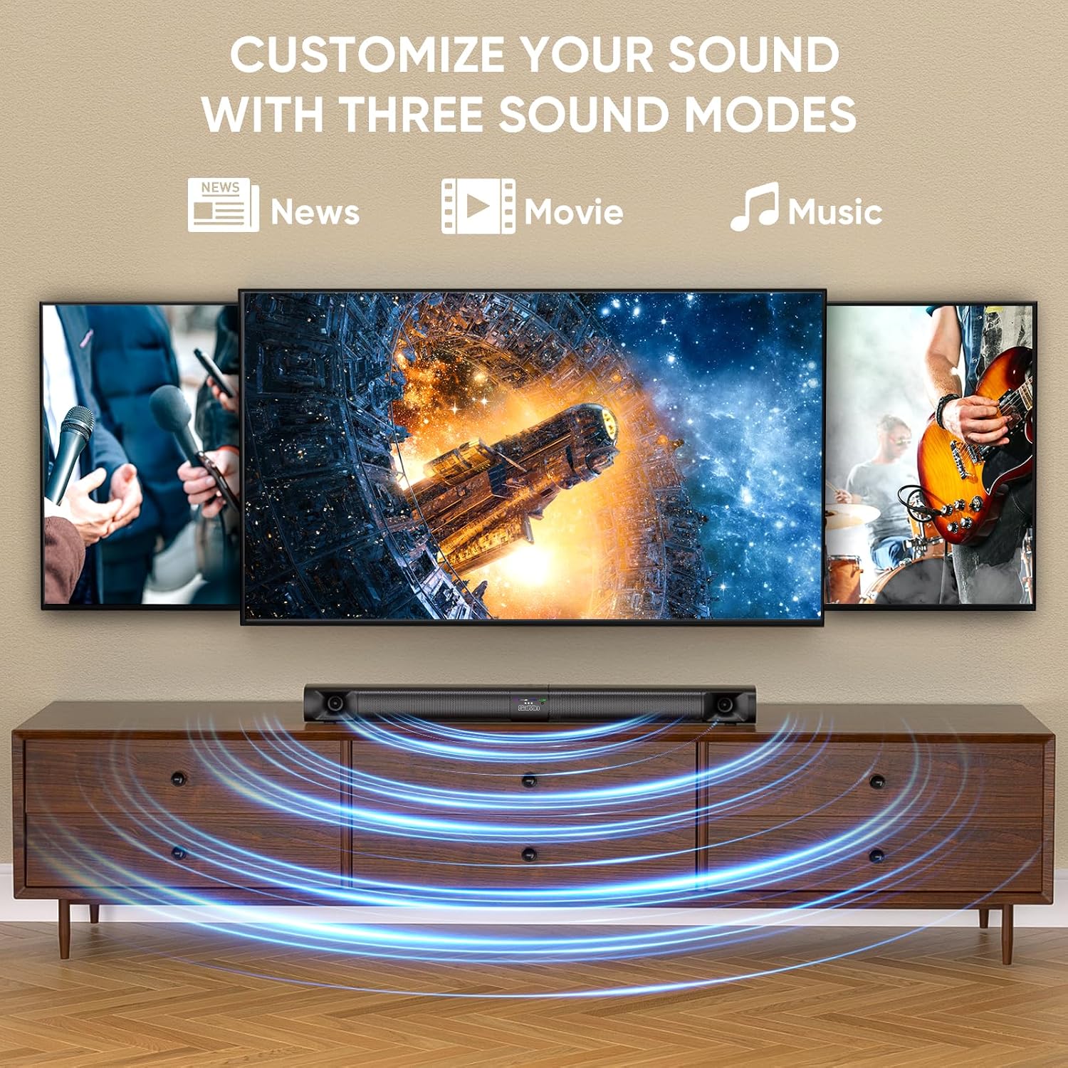 Detalle de Saiyin DS6401PB 31-inch Detachable Soundbar with Bluetooth 5.3