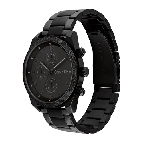 Detalle 2 de Calvin Klein 25200359 Impact, reloj multifunción de cuarzo con esfera y correa negras
