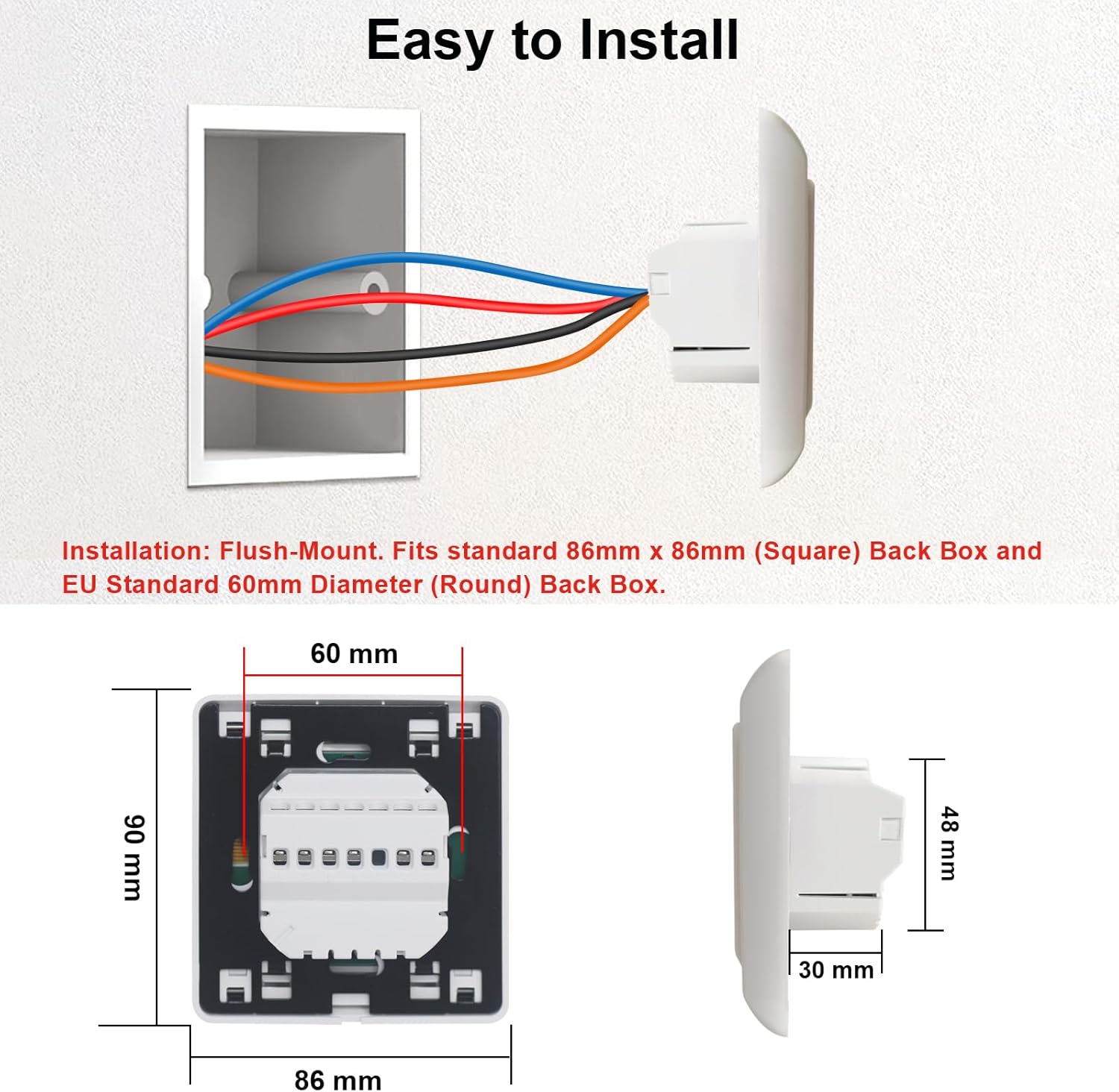 Thumbnail 3 de KETOTEK Programmable Electric Underfloor Heating Thermostat (16A) with External Sensor Probe
