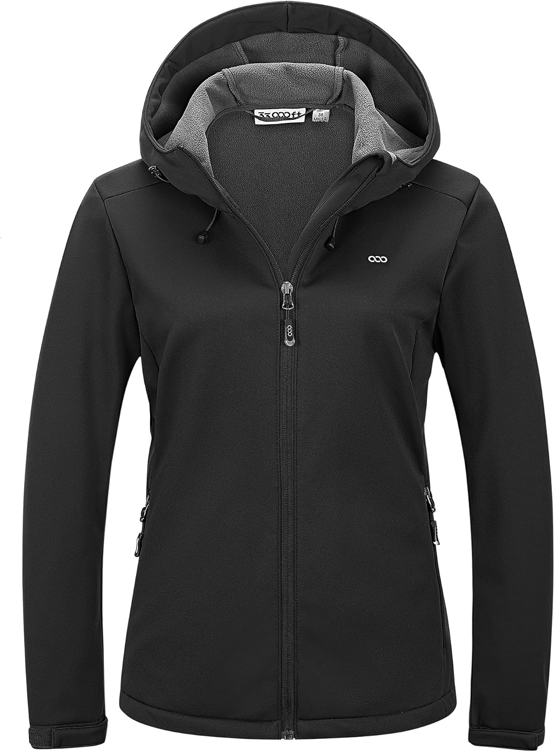 Detalle de 33,000ft Damen Fleece Softshelljacke mit Kapuze – wasserdicht, winddicht fürs Radfahren & Outdoor