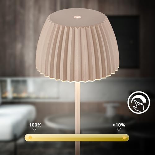 Thumbnail 8 de BRILONER RIFFLE: lámpara de mesa recargable y sin cable con borde luminoso, IP44 y regulador táctil