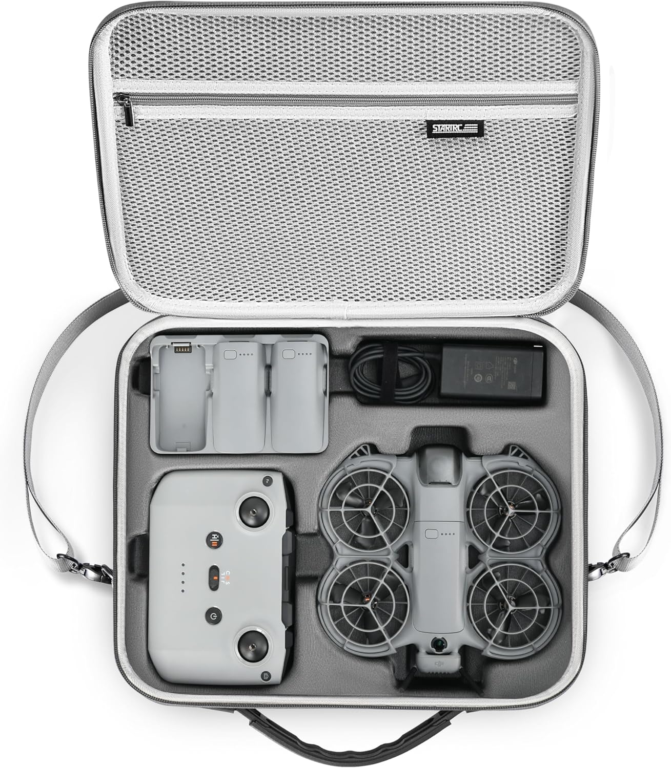 Detalle de STARTRC Neo 2 Tragetasche aus PU für DJI Neo 2 Fly More Combo Zubehör