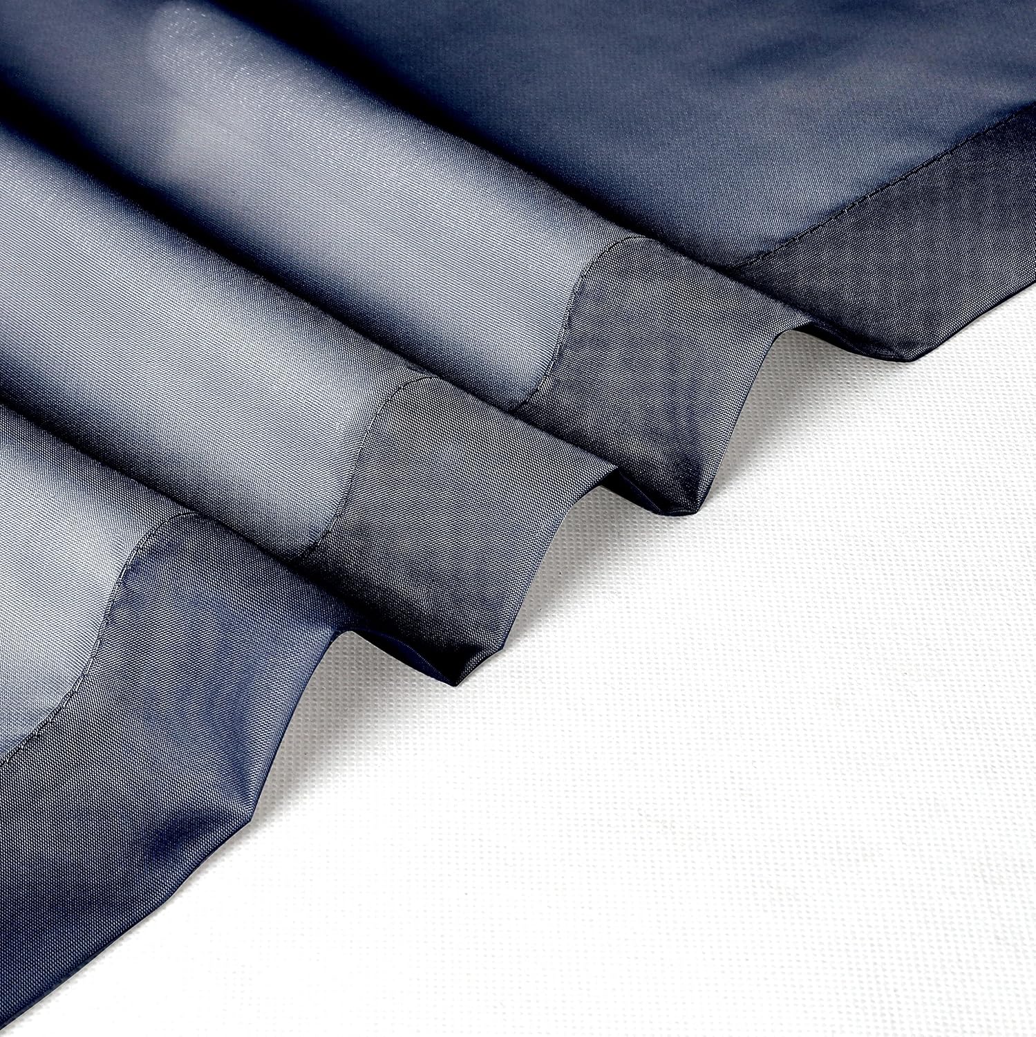 Thumbnail 6 de Chyhomenyc Navy Blue Sheer Scarf Valances (2-Pack) — 42" x 216" Extra Long Window Drapes