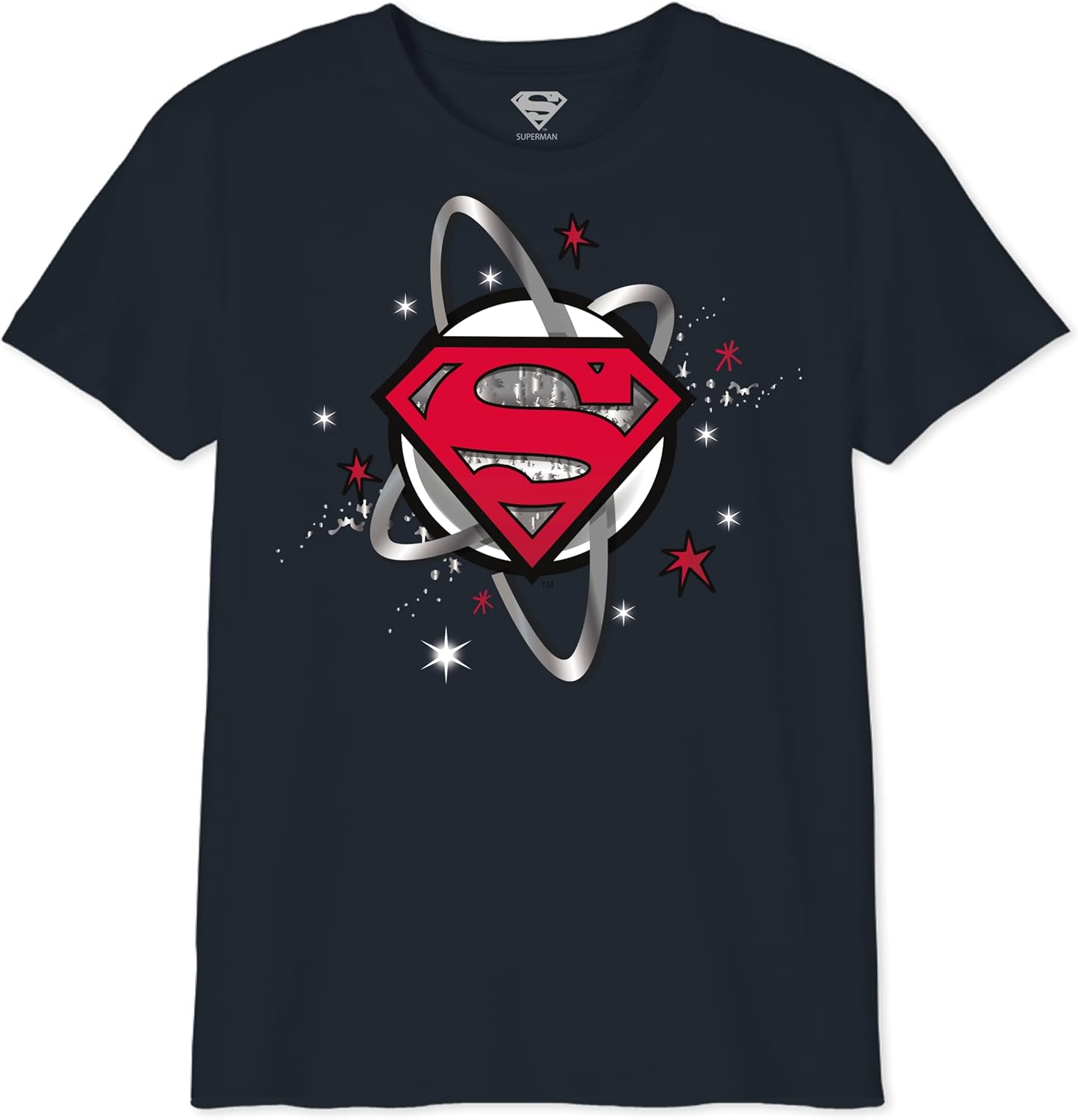 Thumbnail 1 de T-shirt garçon DC Comics Superman Logo and Stars Holidays – gris chiné