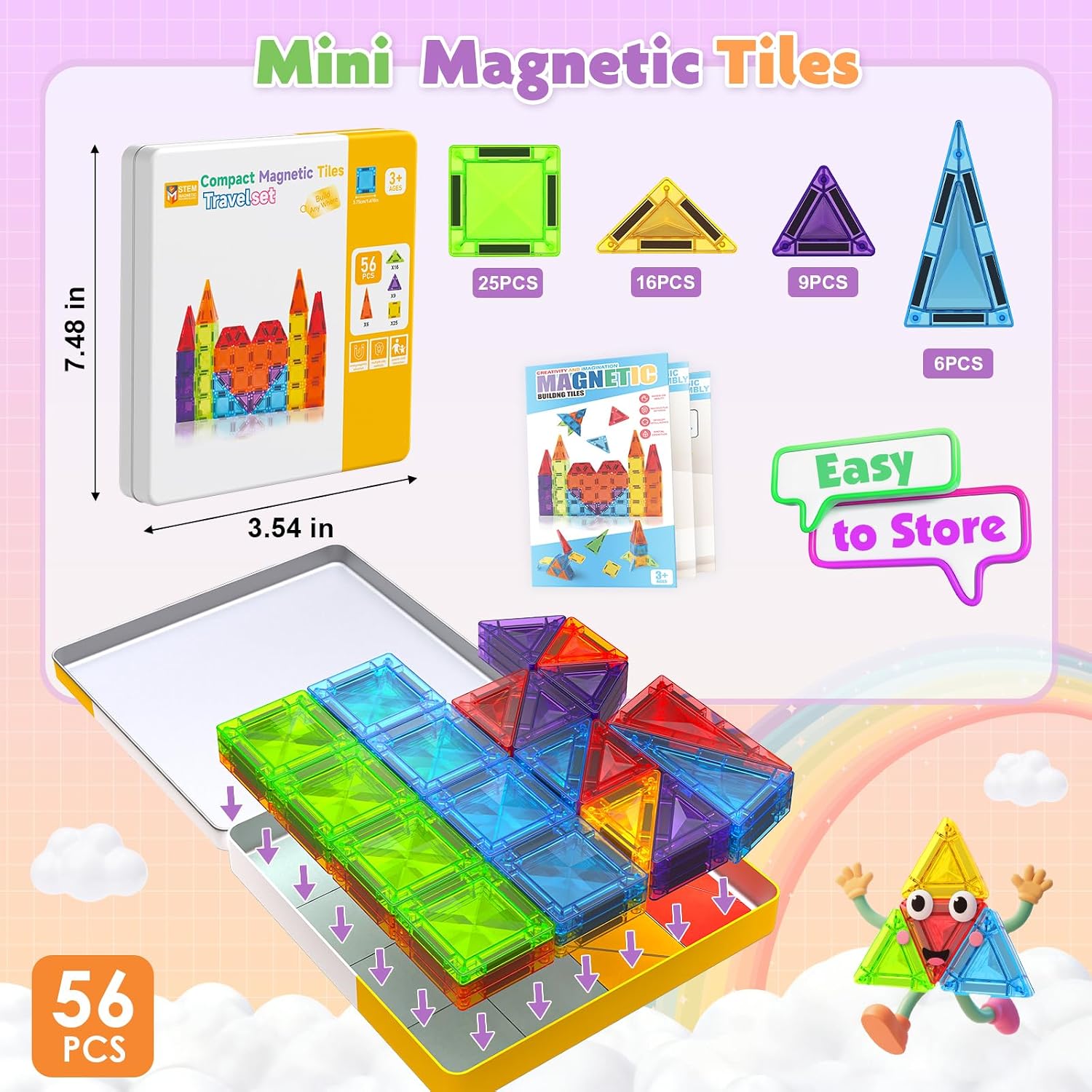 Thumbnail 1 de Magneverse CLP001 magnetische bouwset, 56-delig met metalen reiskoffer