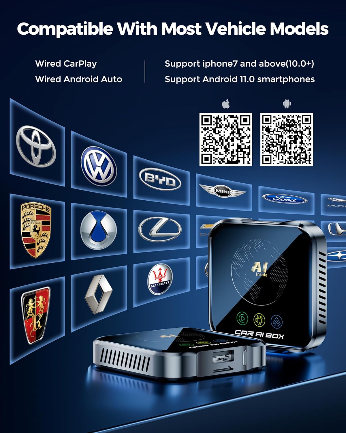Thumbnail 6 de Magic AI Box Wireless CarPlay Adapter (Wireless CarPlay/Android Auto + Android 10 OS) in Glossy Black
