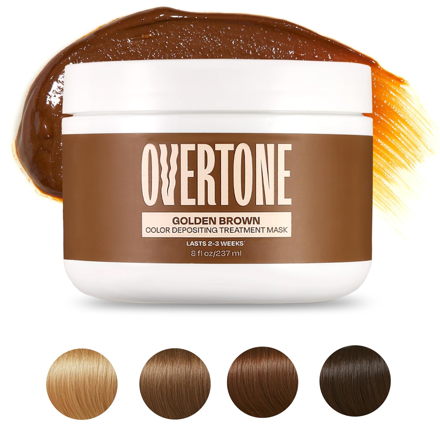 Detalle de Overtone Brown Gold Semi-Permanent Color Conditioner (8 oz) – Hydrating, Vegan, Cruelty-Free