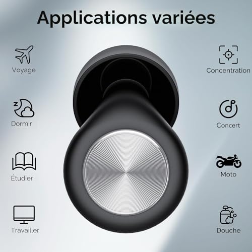 Thumbnail 3 de Taopodo 2026 Bouchon d'oreille pour dormir – réduction de bruit jusqu'à 45 dB, réutilisables et confortables (Noir)