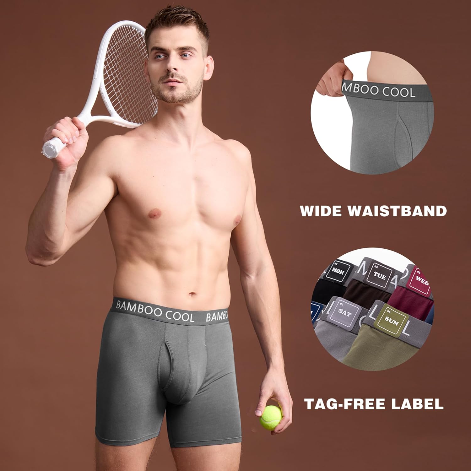 Detalle 2 de BAMBOO COOL Ultra ComfortSoft Boxer Briefs pack