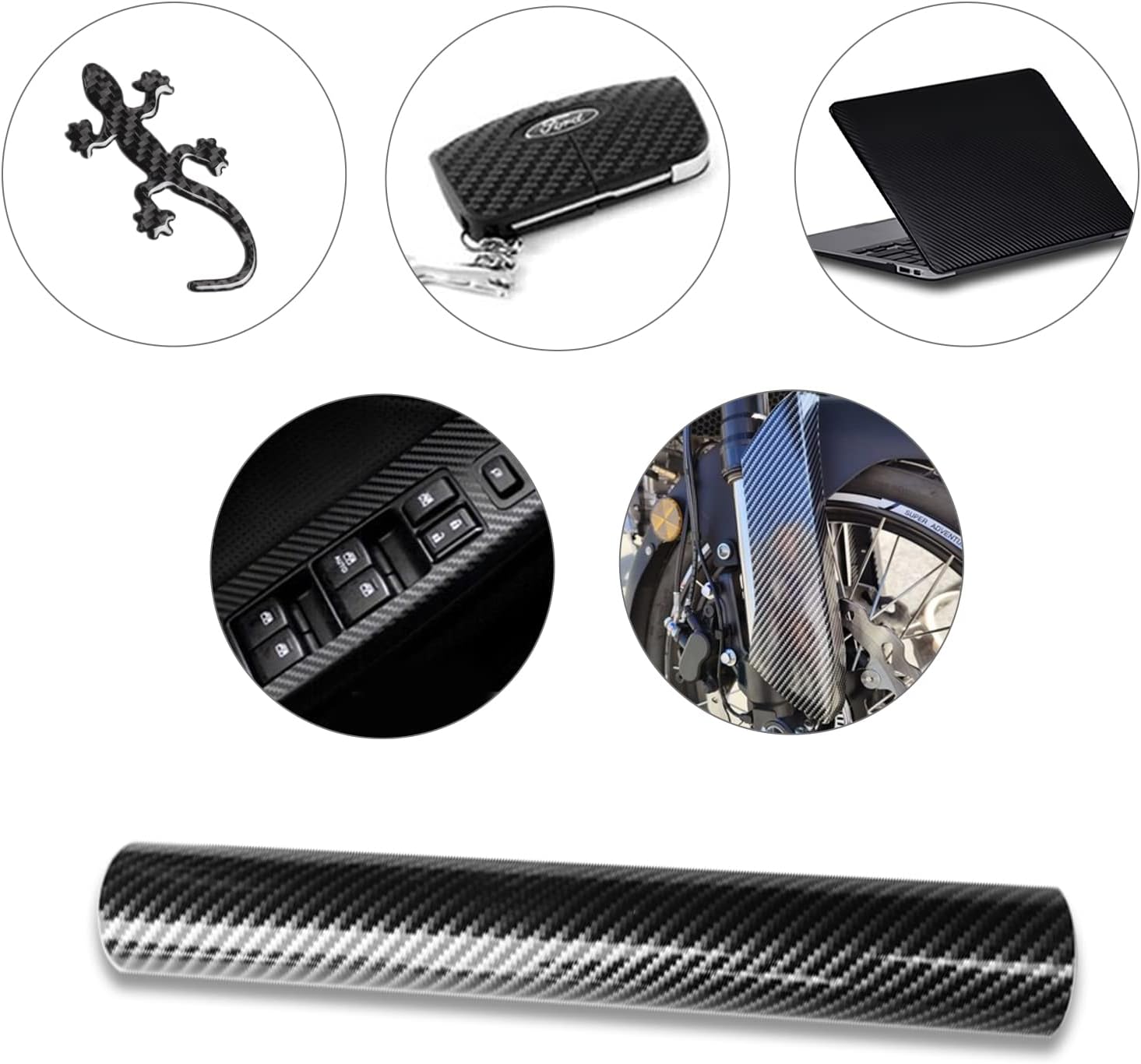 Thumbnail 6 de High Glossy Carbon Fibre Vinyl Wrap 30 x 300cm