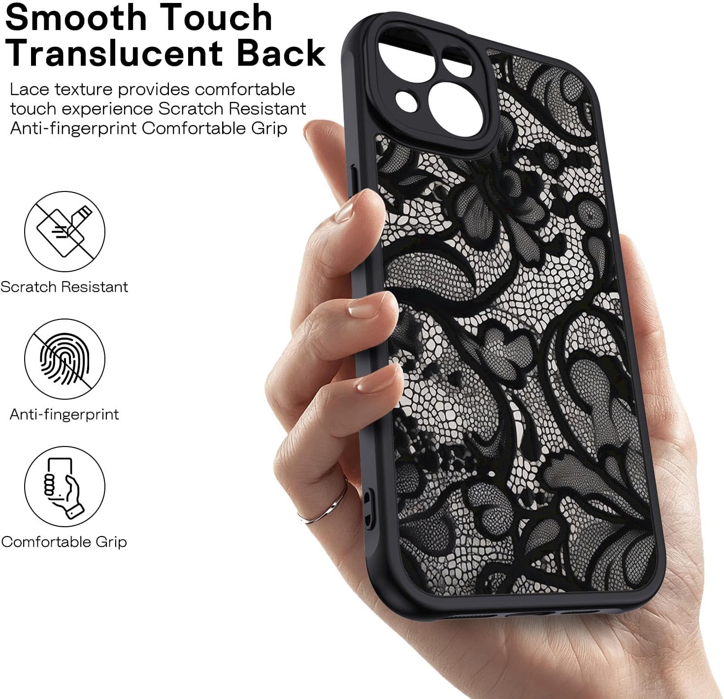 Thumbnail 5 de XTCASE Coque iPhone 13 Dentelle noire