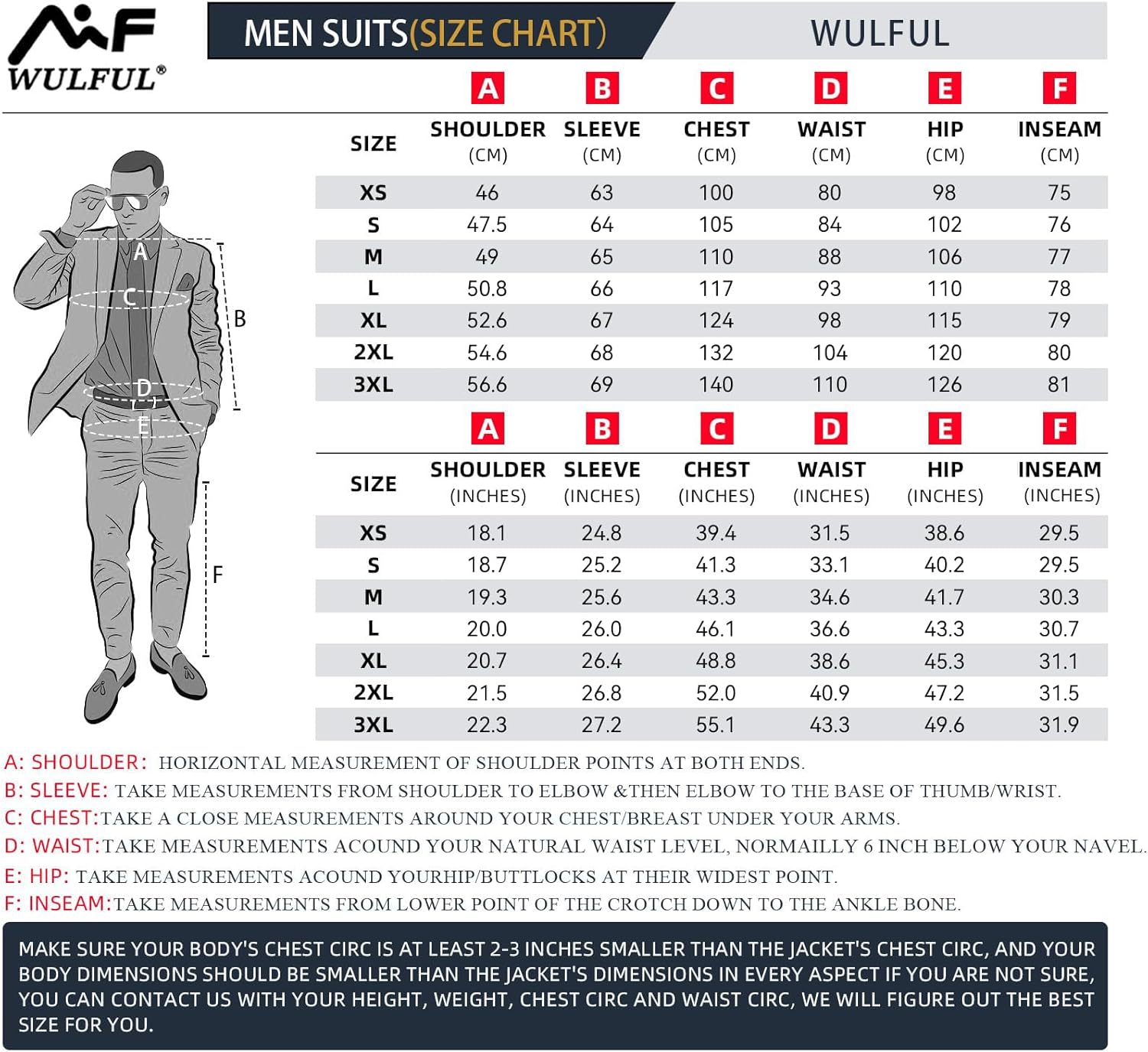 Thumbnail 6 de WULFUL Men’s Slim Fit Suit 3-Piece