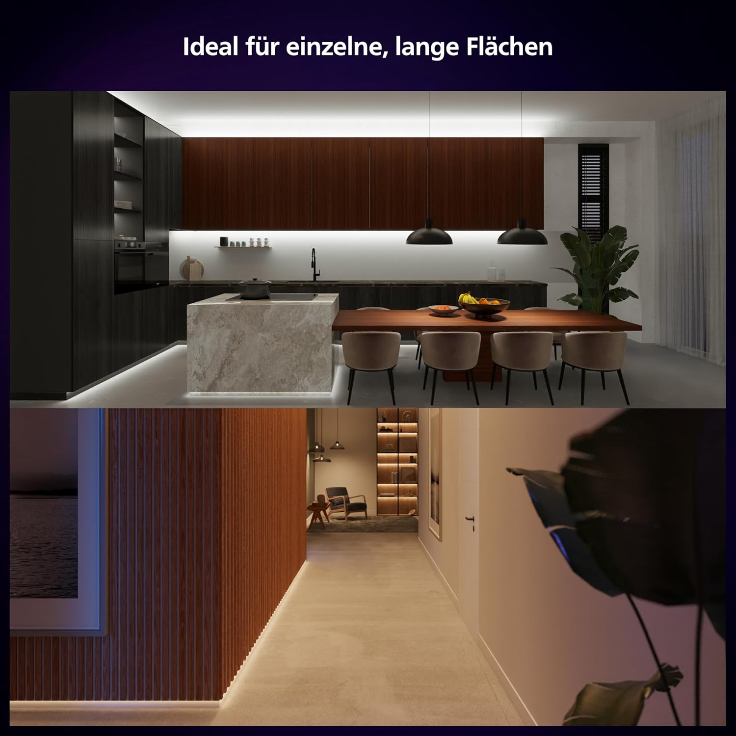 Thumbnail 4 de Philips Hue Indoor 3m Lightstrip Solo: Indirekte Beleuchtung per App, kompatibel mit gängigen Assistenten