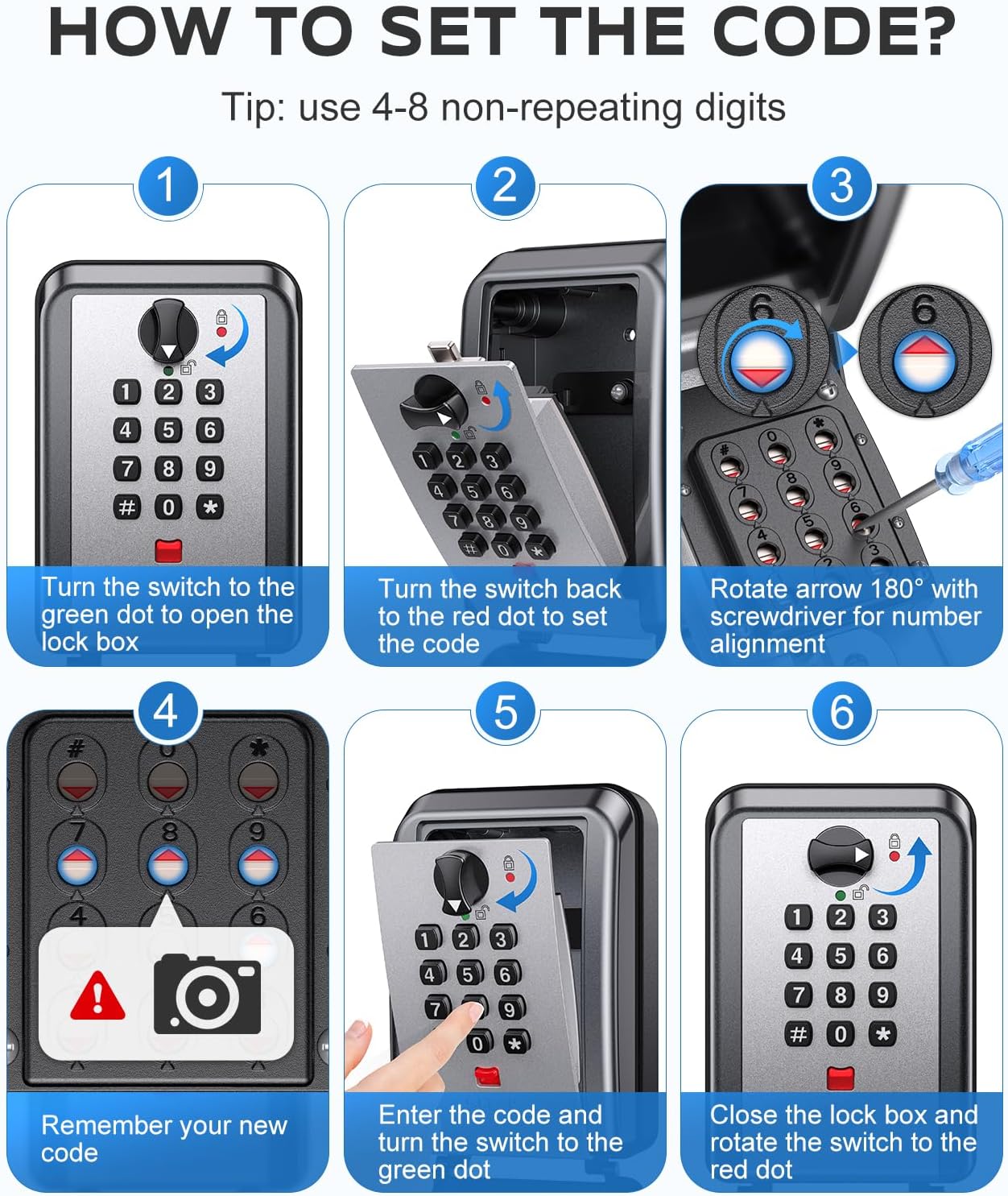 Thumbnail 5 de Mohard Key Safe 12-digit wall-mounted key box 🔐