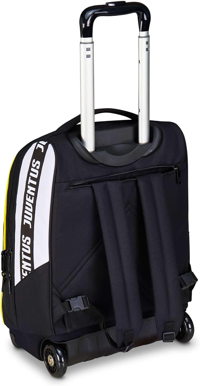 Detalle de Seven Juventus Big Trolley Scuola Fisso 2 in 1: Zaino e trolley bianco/nero, 36 L