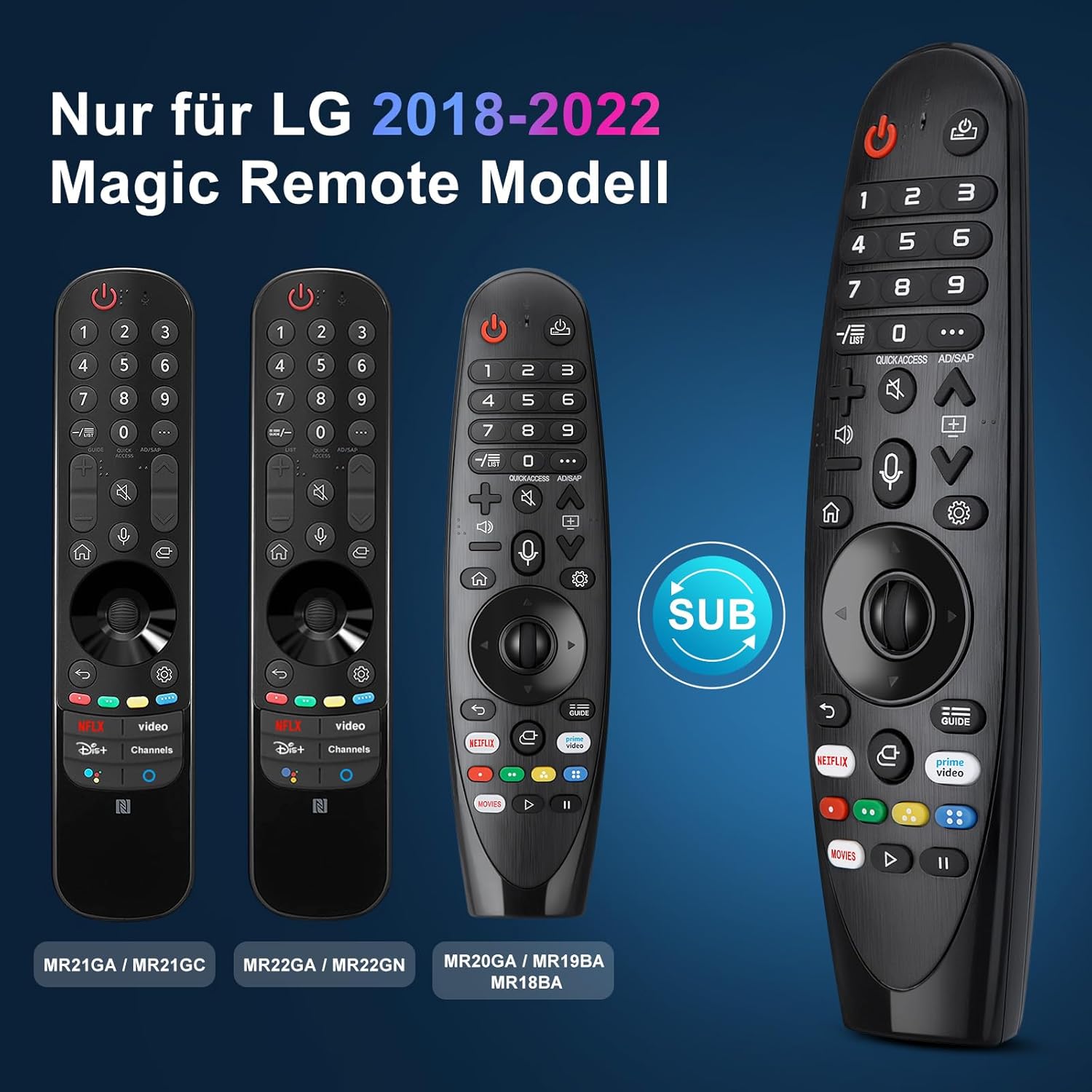 Detalle de Voice Magic Fernbedienung für LG TV Ersatz AKB75855501