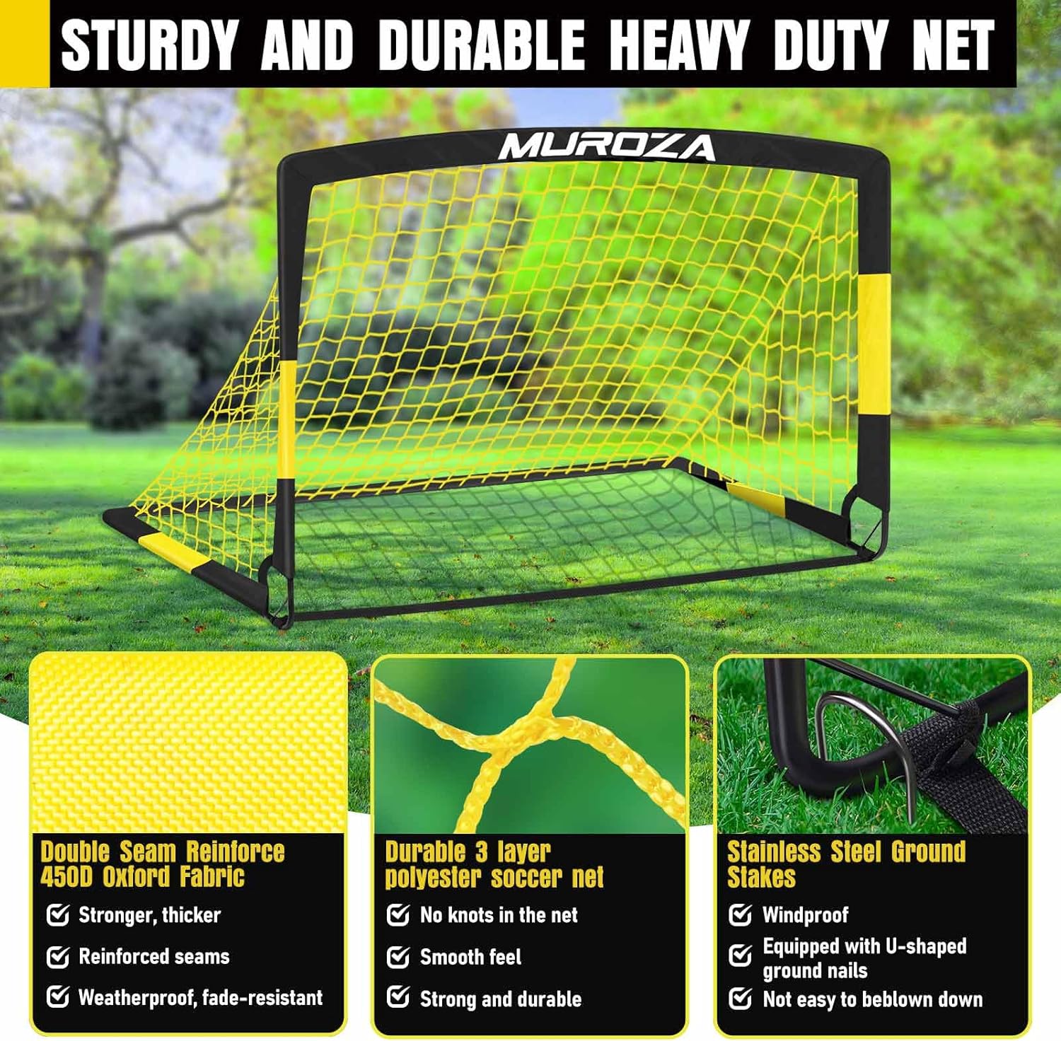Thumbnail 2 de Soccer Goal Kids Backyard Set (2-Pack) with Training Equipment