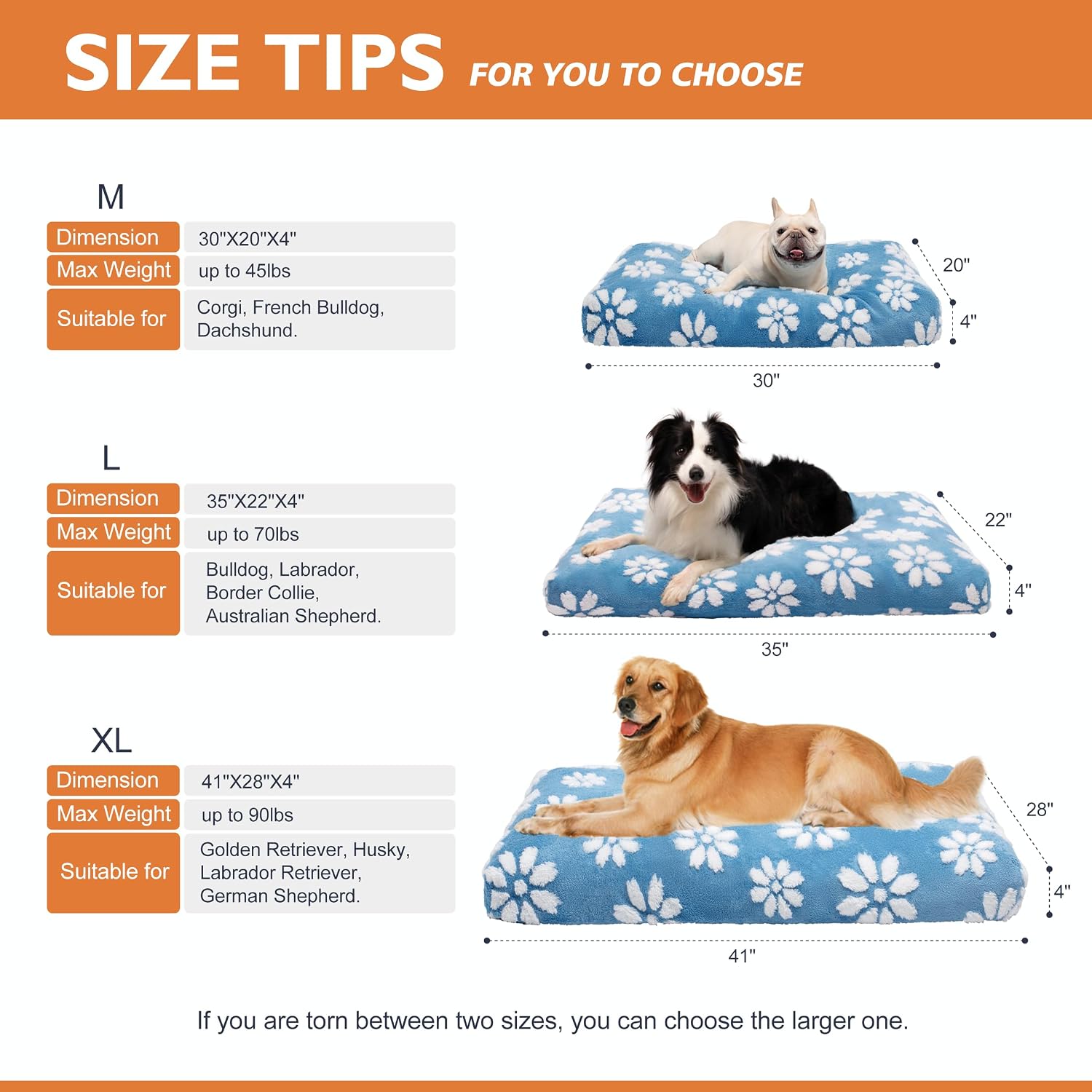 Thumbnail 6 de Yaning dog bed for large dogs (89x56x10cm) with removable washable cover and anti-slip base, grey paw