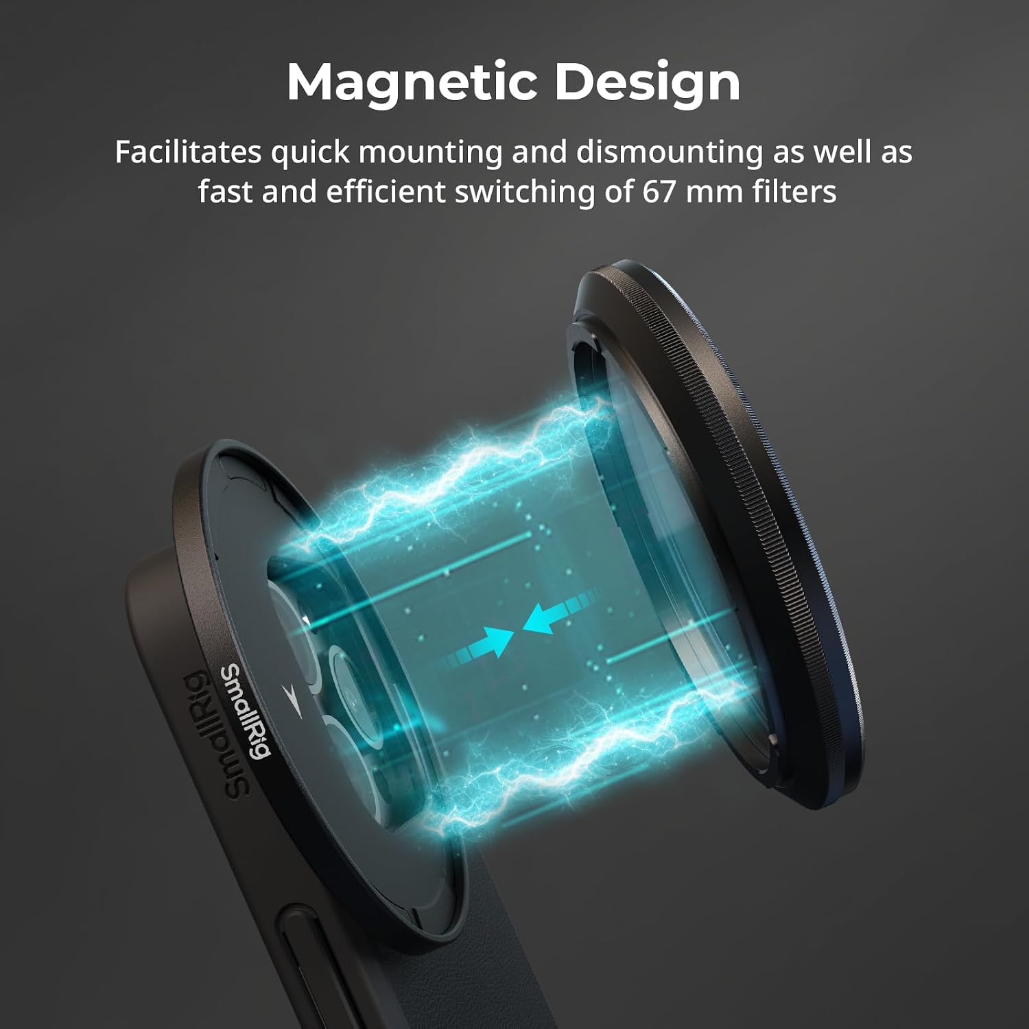 Detalle de SMALLRIG FilMov magnetischer 67-mm-Filteradapter für iPhone 16 (für Phone Cage 4987 & 4988–4993)