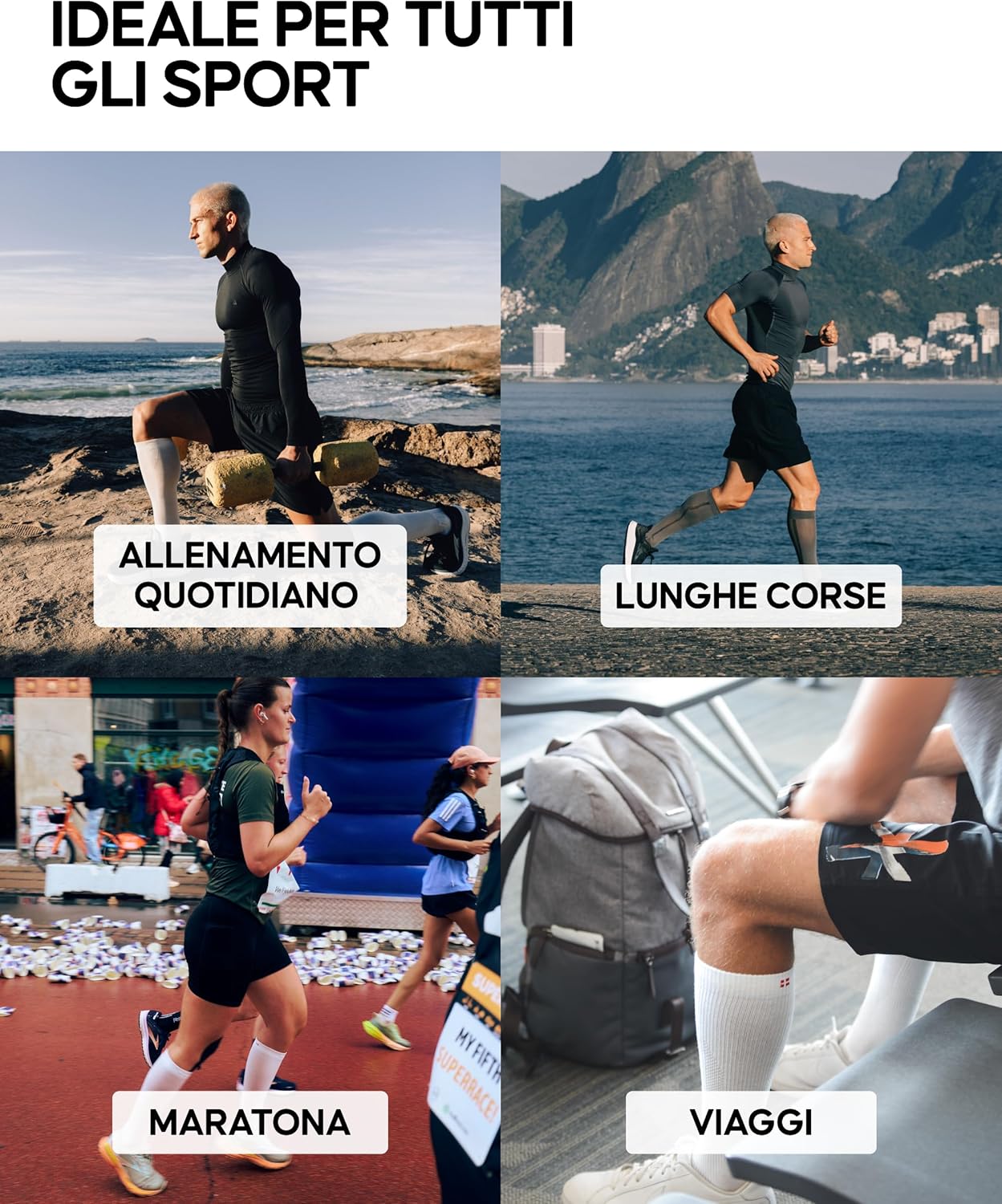 Thumbnail 3 de DANISH ENDURANCE Fasce a Compressione Graduata 21-26 mmHg – Scaldamuscoli per Polpaccio, 1 o 3 Paia