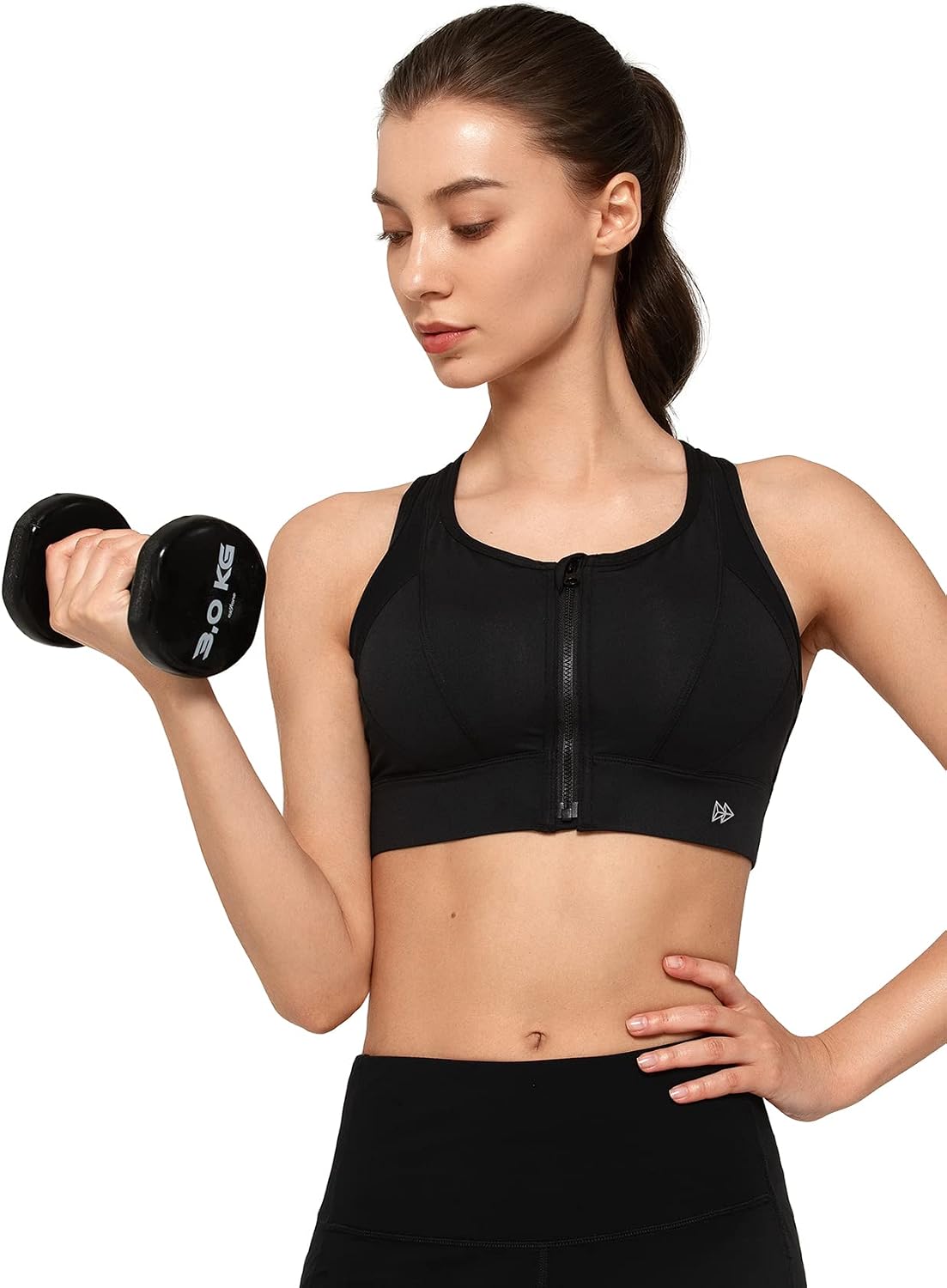 Thumbnail 6 de Yvette High Impact Zip Front Sports Bra with Mesh Racerback Support (Front Closure)