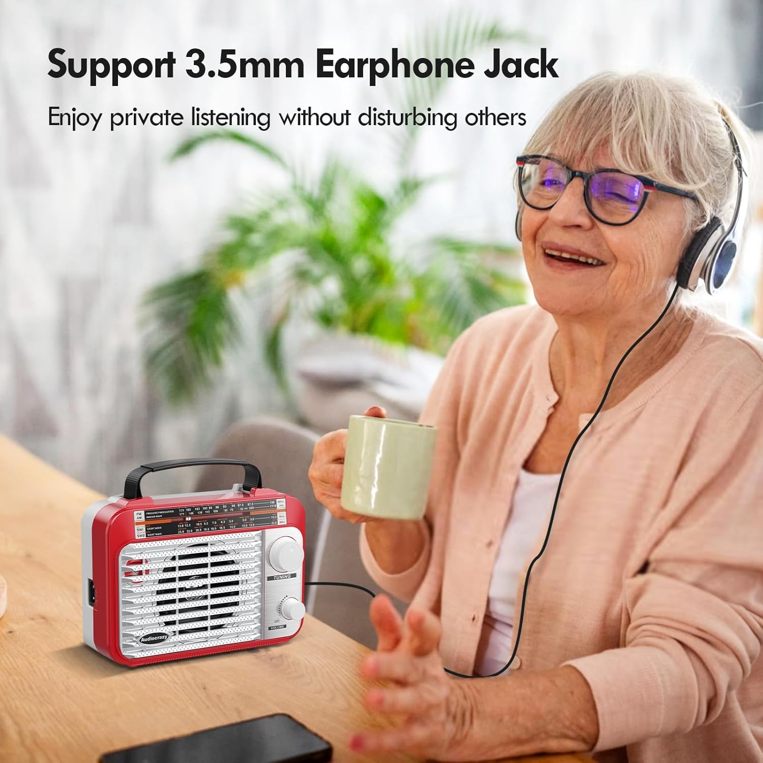 Detalle 1 de Audiocrazy Radio portatile AM/FM 1800 mAh