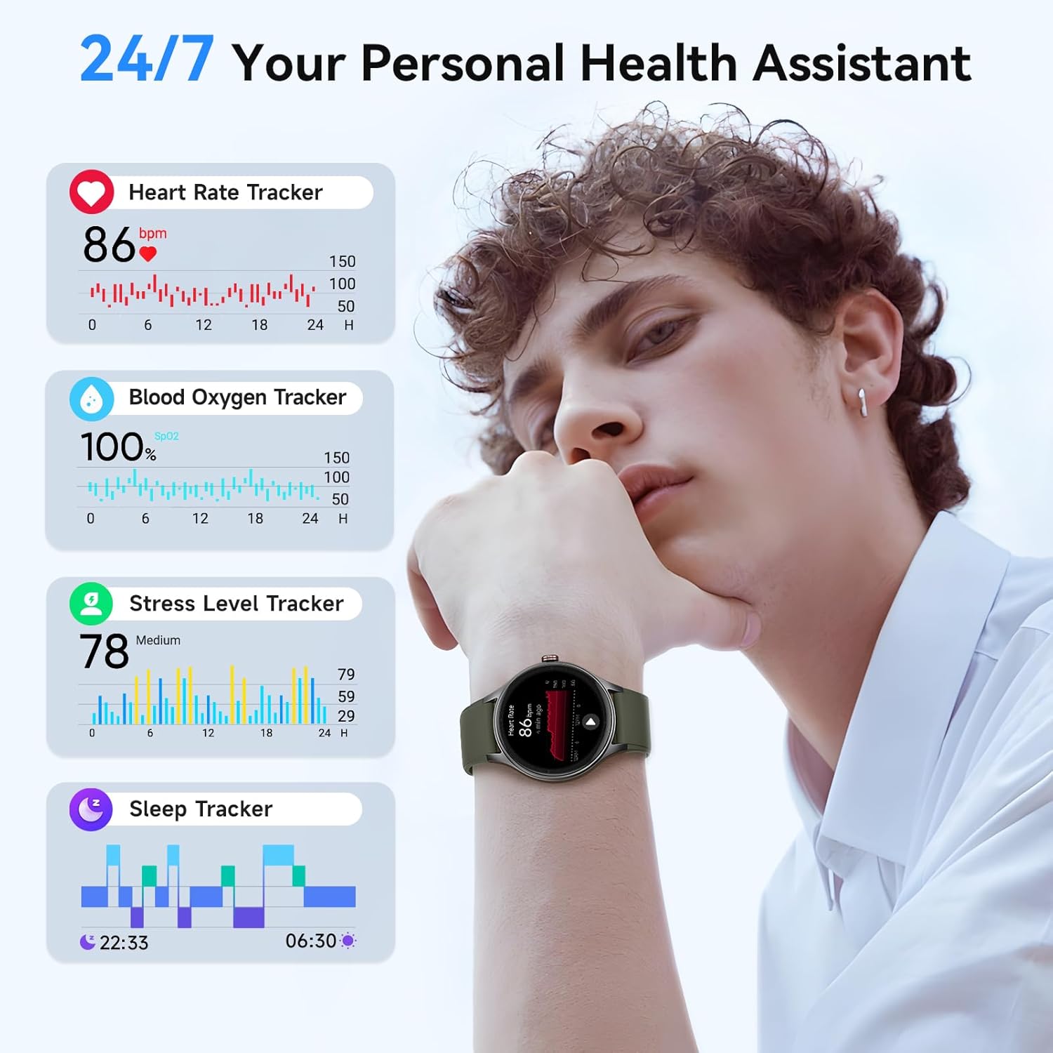 Thumbnail 3 de Smart Watch for Men 40mm AMOLED ⌚ 120+ Sport Modes