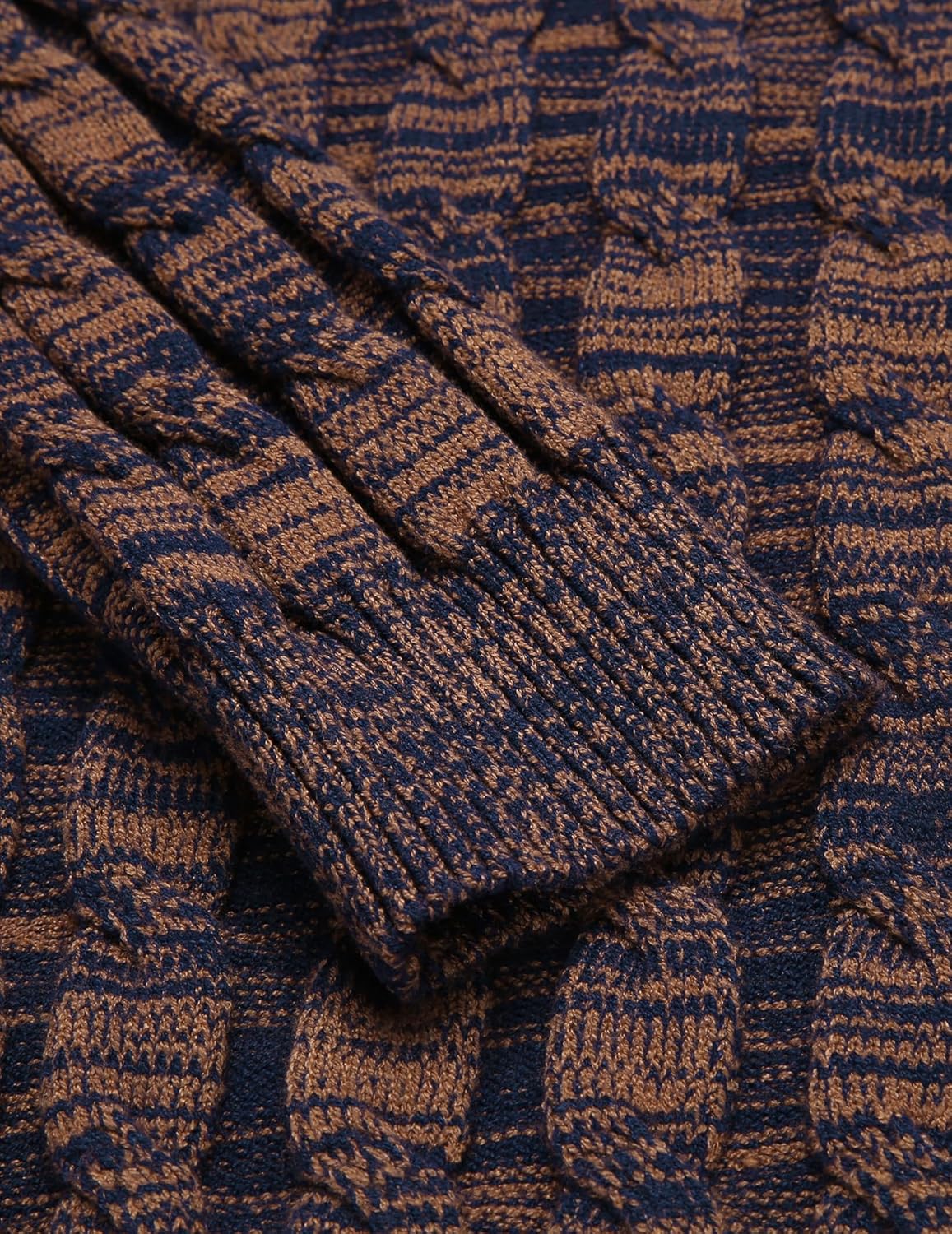 Detalle de COOFANDY Pull homme col roulé à manches longues en maille – pull basique