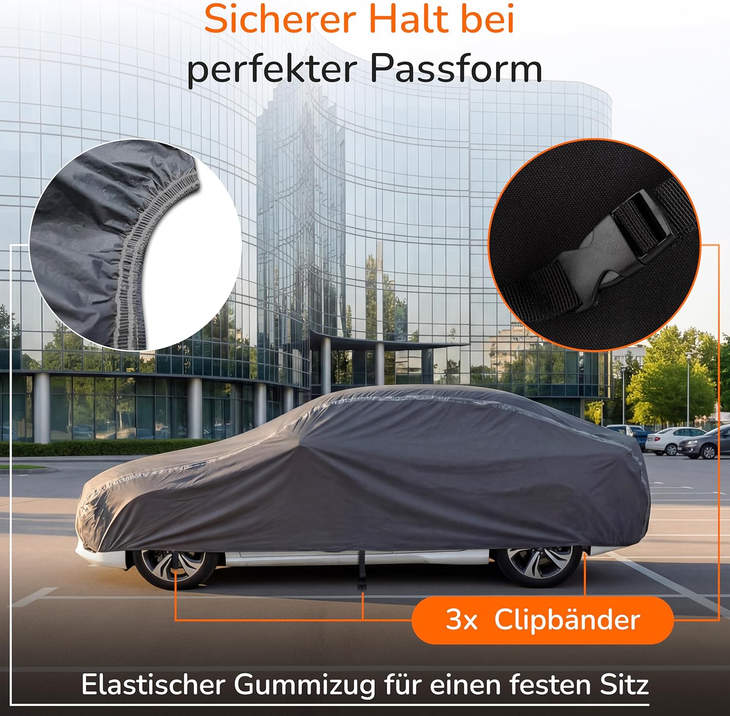 Detalle de Upgrade4cars Premium Autoabdeckung Outdoor Vollgarage M (455 × 190 × 150 cm)