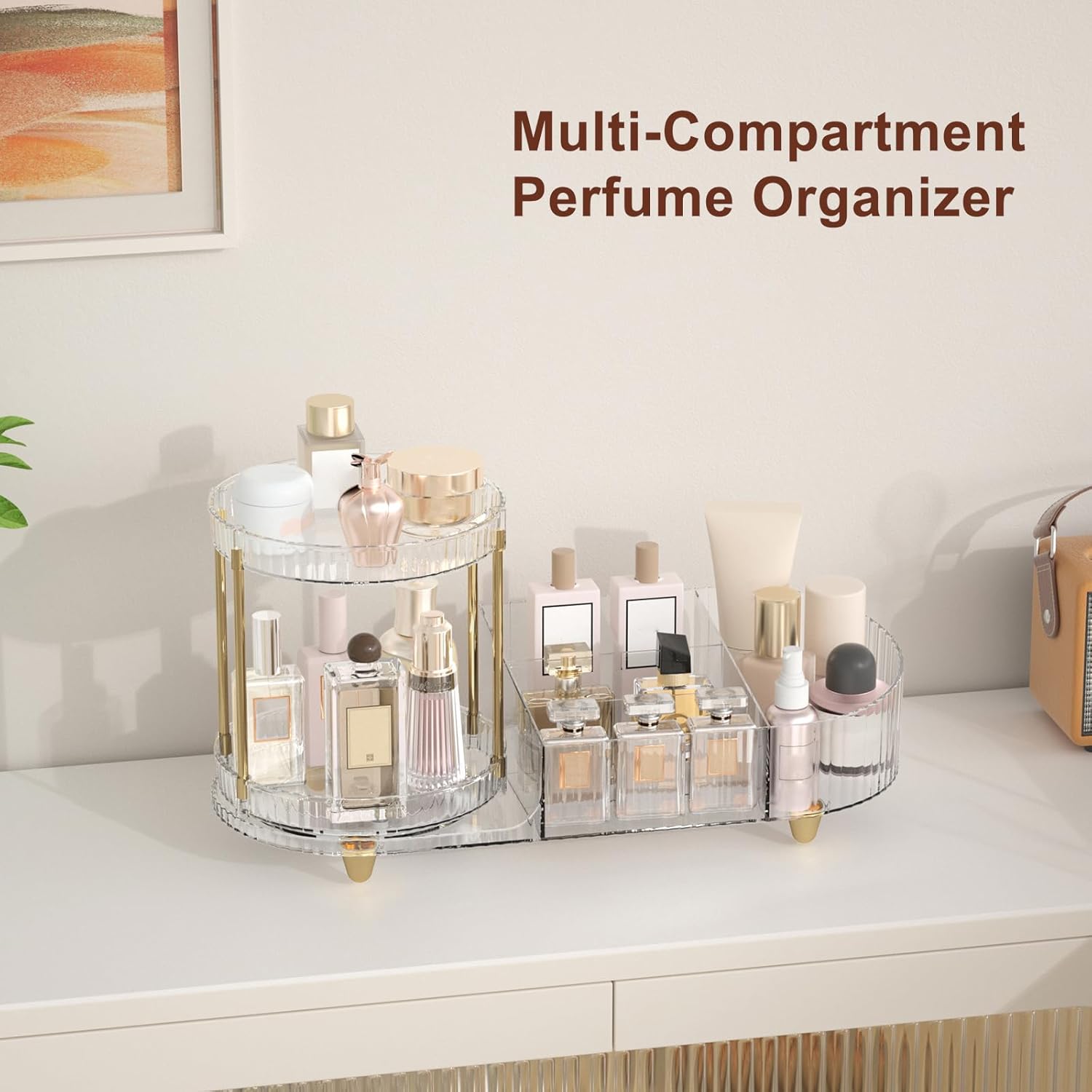 Thumbnail 5 de Makeup Organizer Countertop Rotating 5‑Compartment