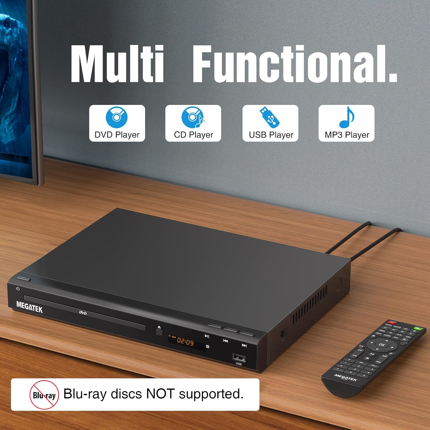 Detalle de MEGATEK DuraPlay DP-260M55HD Region-Free DVD Player with 1080p HDMI Upscaling