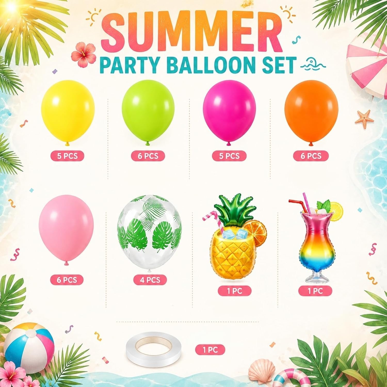 Detalle 2 de Tropical balloon kit, 12-inch