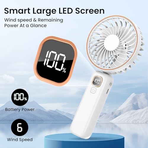 Thumbnail 1 de POIFL Ventilador Portátil de Mano, 4000 mAh, 6 Velocidades y 24 Horas de Autonomía