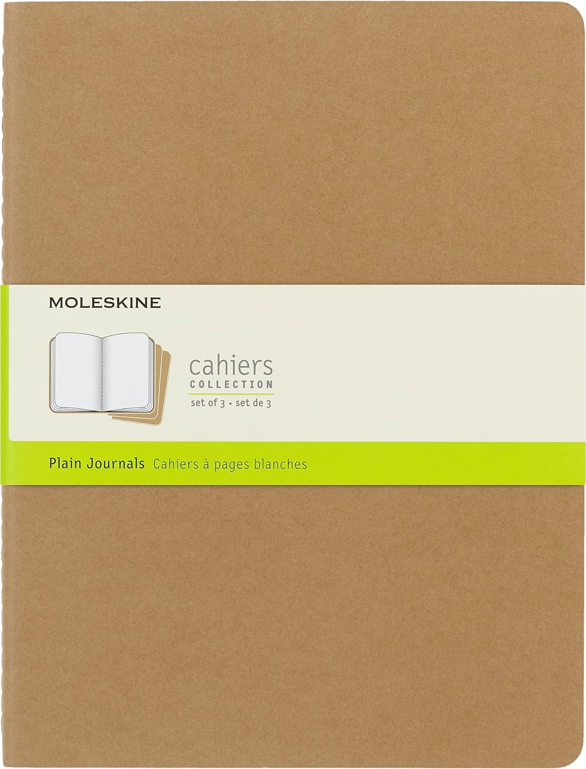 Thumbnail 6 de Cahier Moleskine Journal – Lot de 3 carnets à pages blanches 13 x 21 cm, couverture carton et couture visible, noir