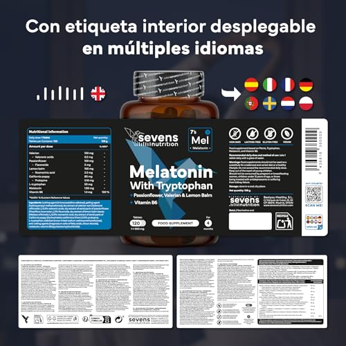 Thumbnail 6 de Melatonina Pura 1,9 mg con Triptófano – SEVENS NUTRITION. Pastillas para dormir bien