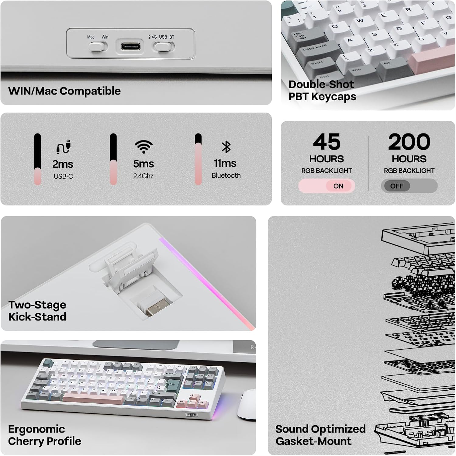 Thumbnail 2 de EPOMAKER TH87 Wireless Mechanical Keyboard