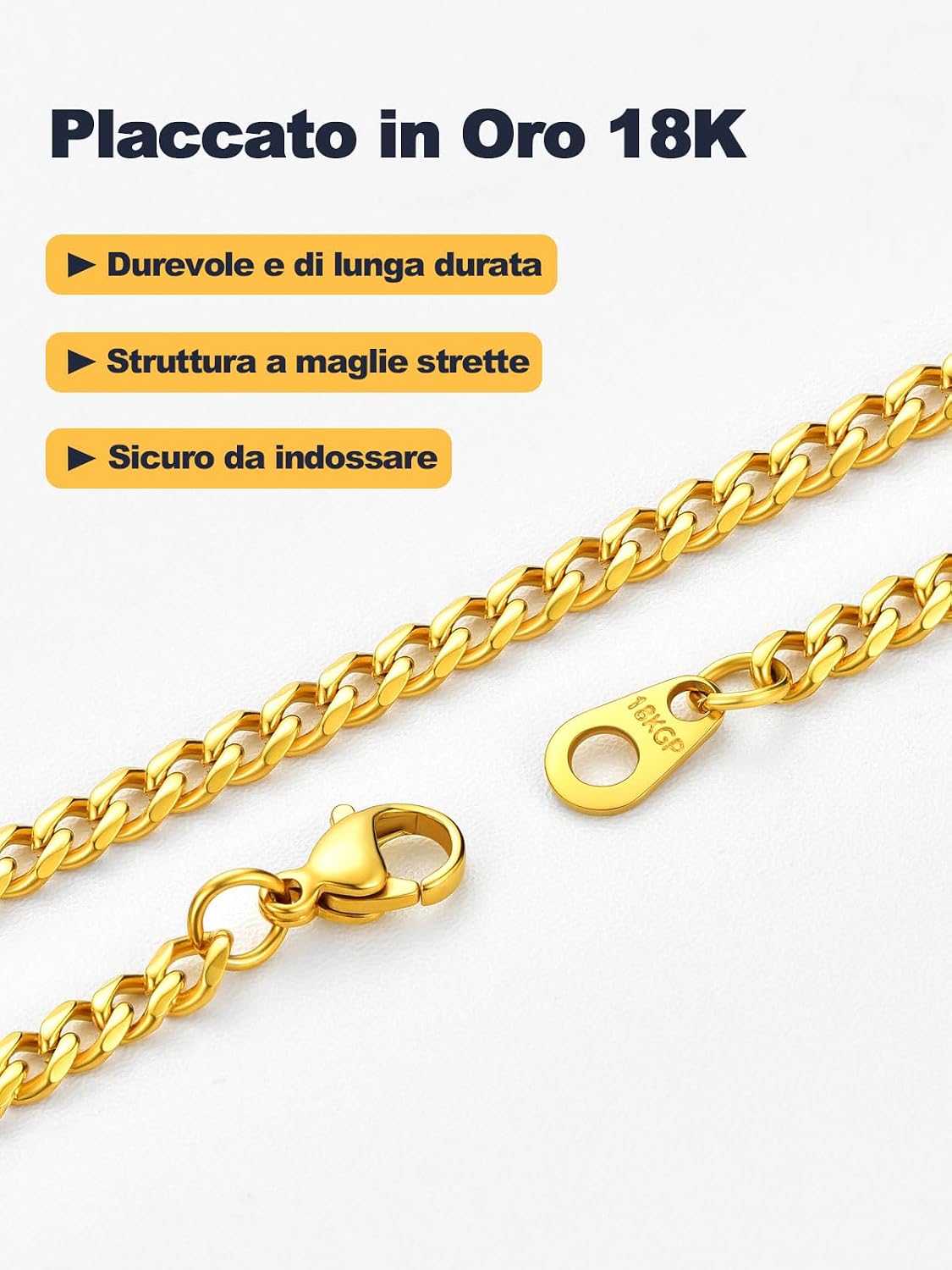 Thumbnail 5 de U7 Collana Catena Cubana 66 cm 6 mm