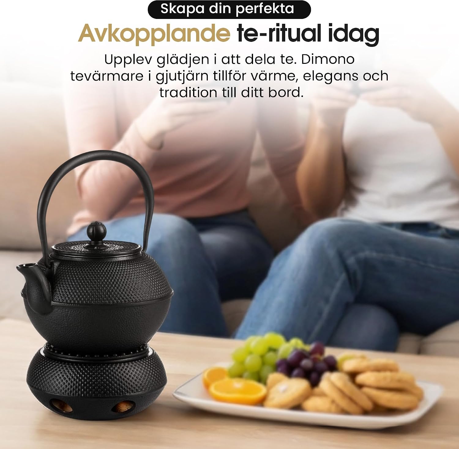 Detalle de Dimono Te mysig gjutjärnstekanna 1 300 ml med lock och tesil