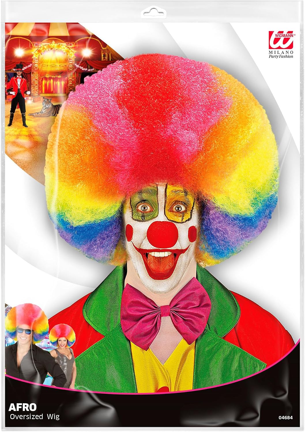 Detalle 2 de W WIDMANN MILANO Party Fashion Lockenperücke bunt – knallige Frisur für Karneval, Clown und 60er/70er Jahre Kostüme