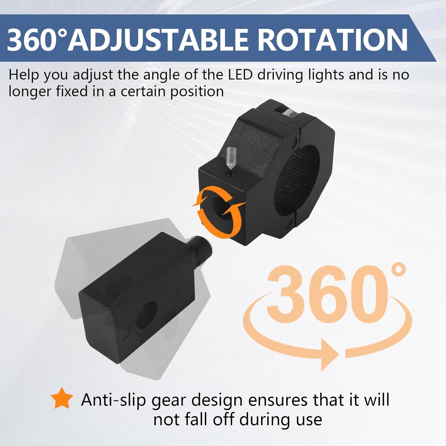 Detalle de Chelhead 2PCS Motorcycle Auxiliary Whip Lights Mounting Brackets for 0.75”–1.25” Roll Bars